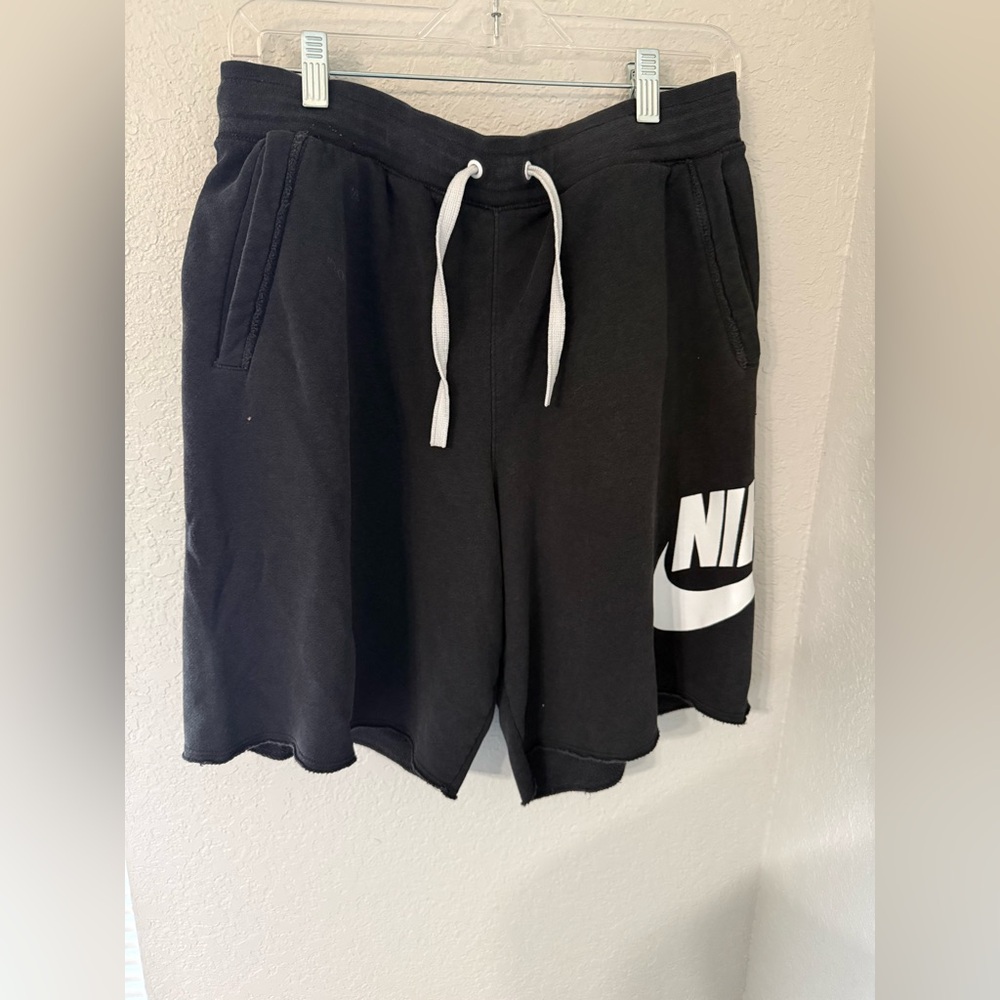 Nike Men’s Black Athletic Shorts with White Logo